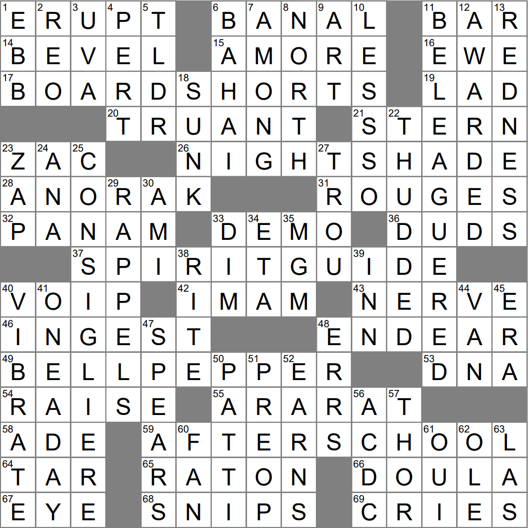 bevel crossword clue