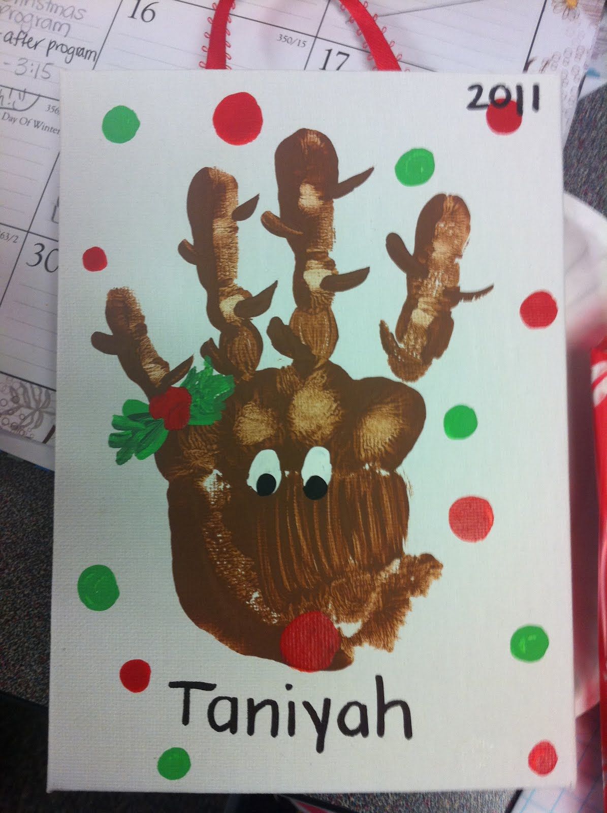 reindeer handprint card