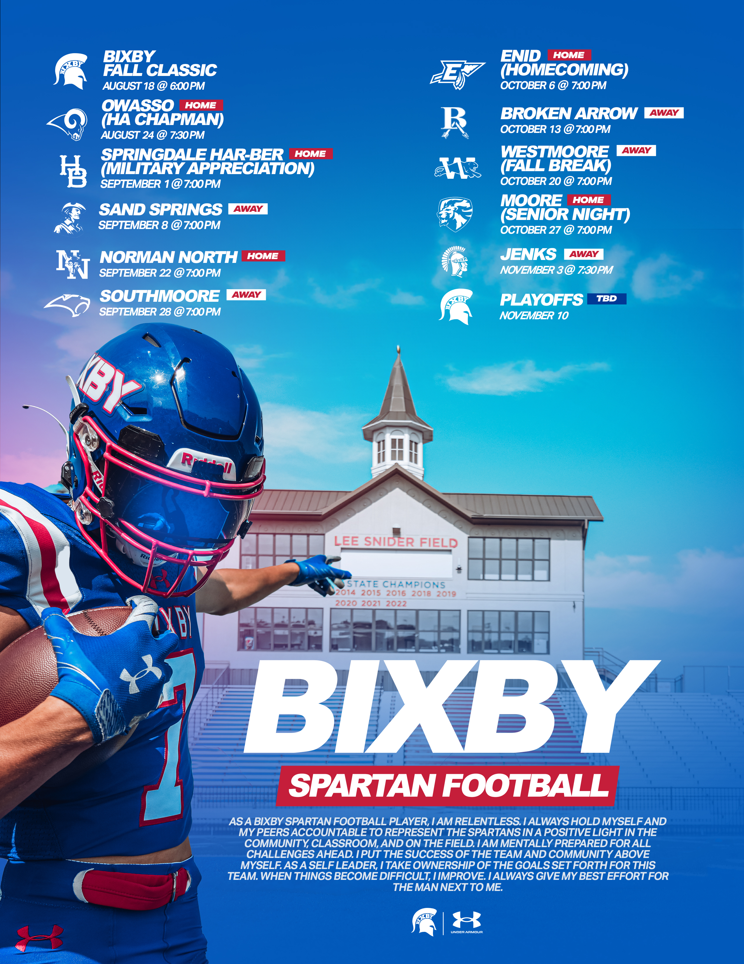 bixby football schedule 2023