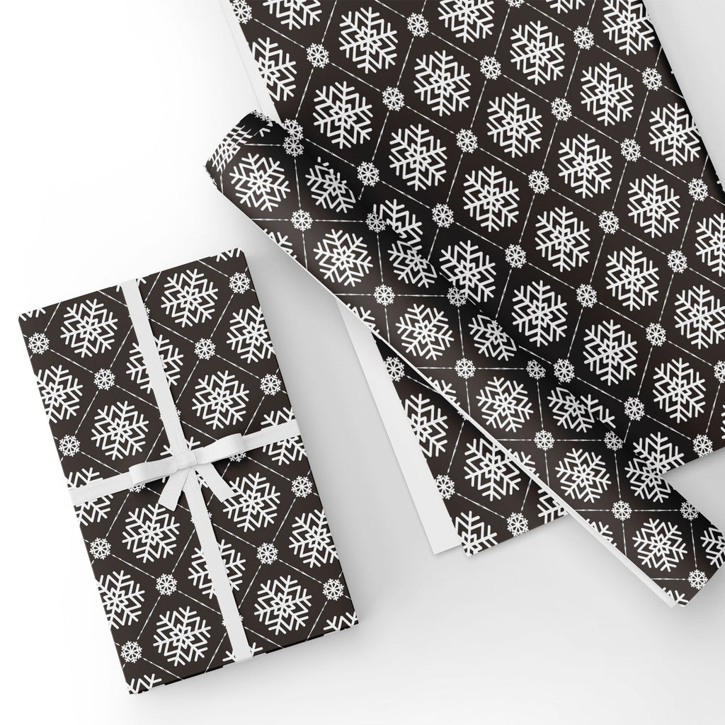 black and white christmas wrapping paper