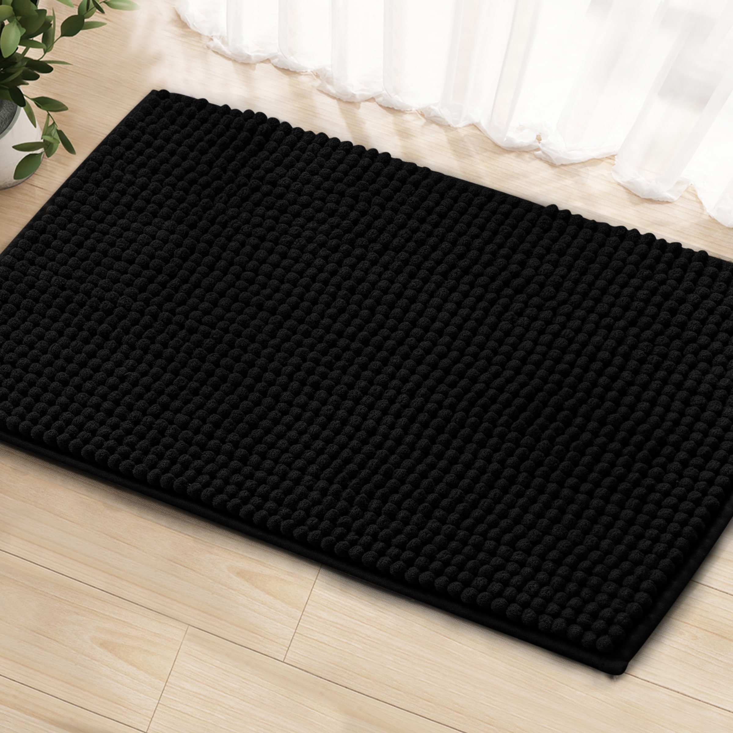 black bath rug