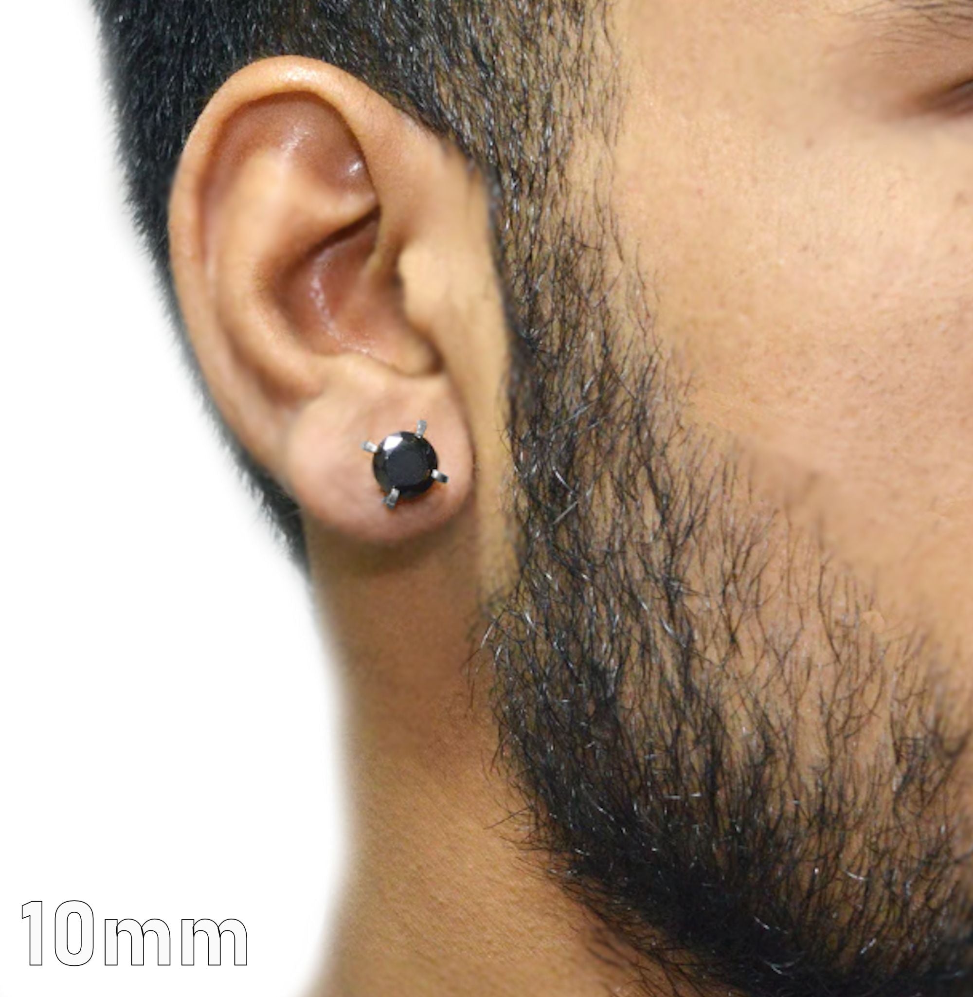 black ear studs male