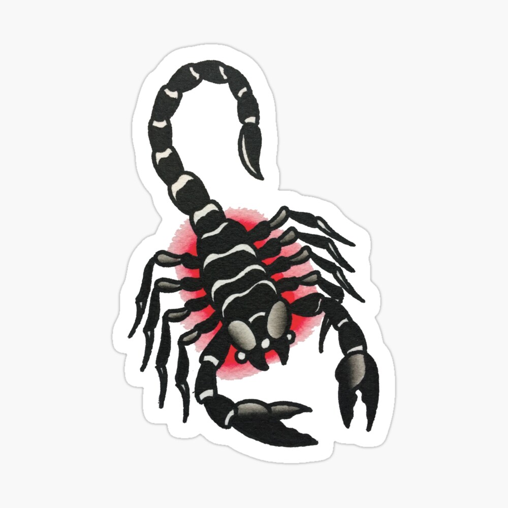 black traditional scorpion tattoo