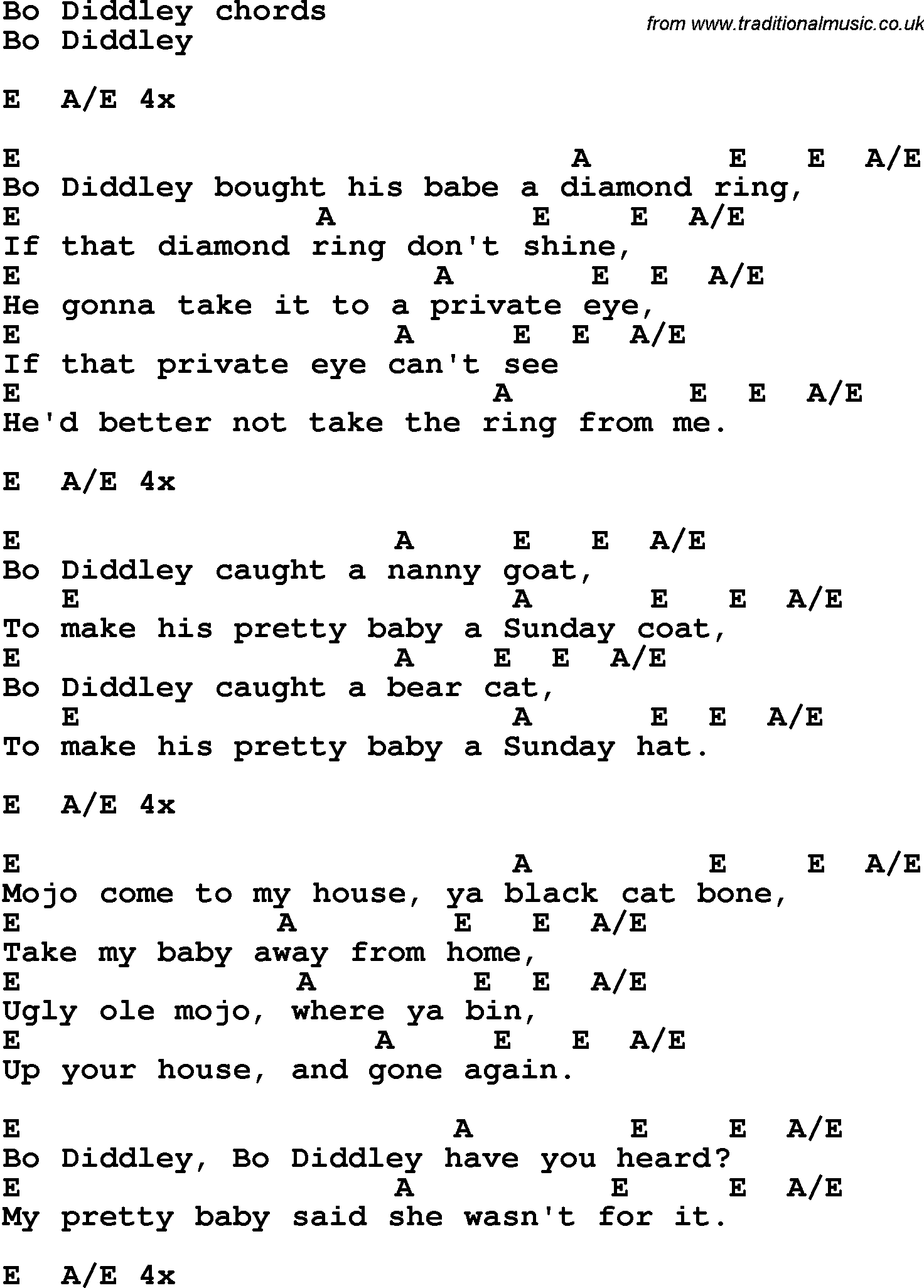 bo diddley lyrics