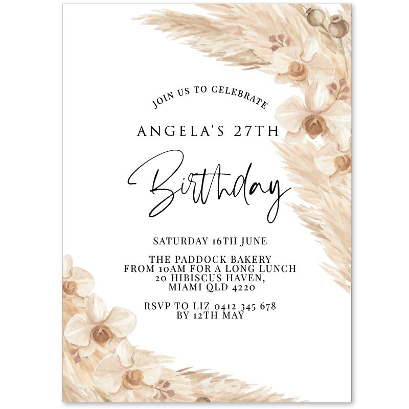 bohemian birthday invitation