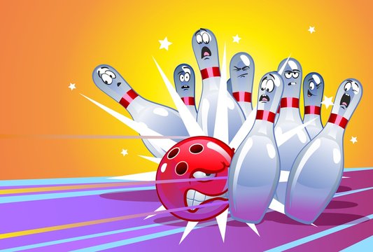 bowling cartoon