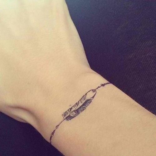 bracelet feather tattoo
