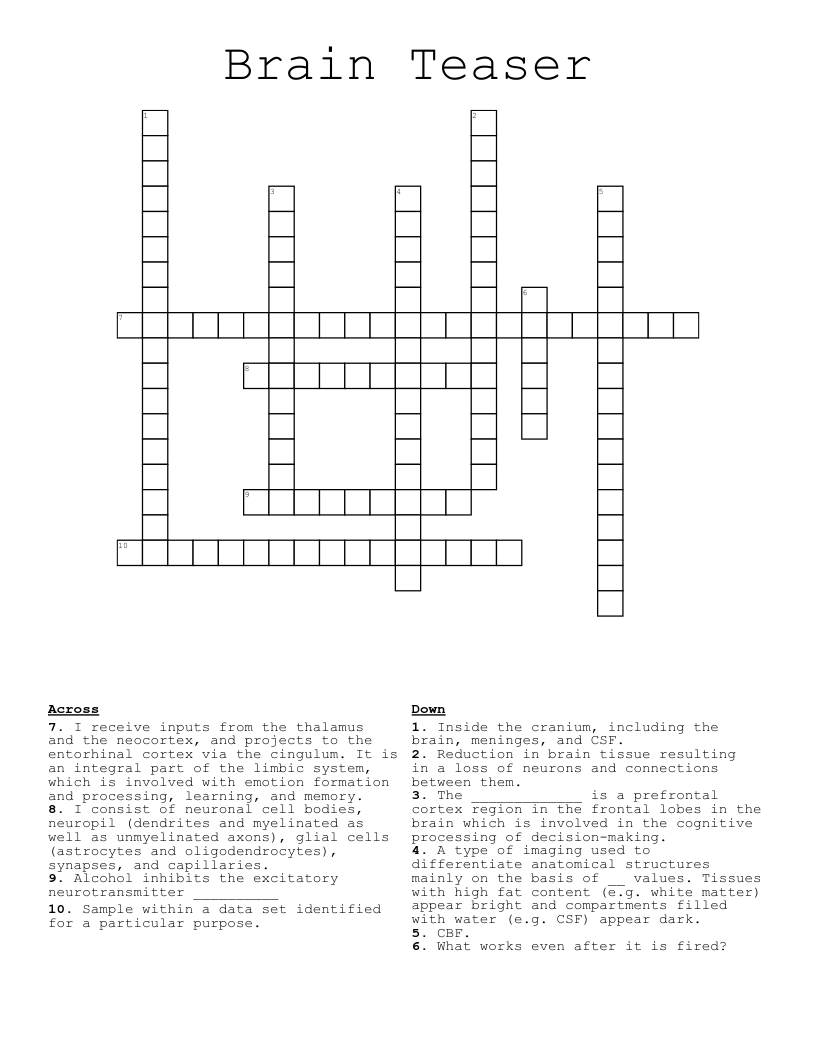 brain tissue crossword clue