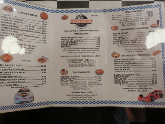 brickyard bar and grill menu