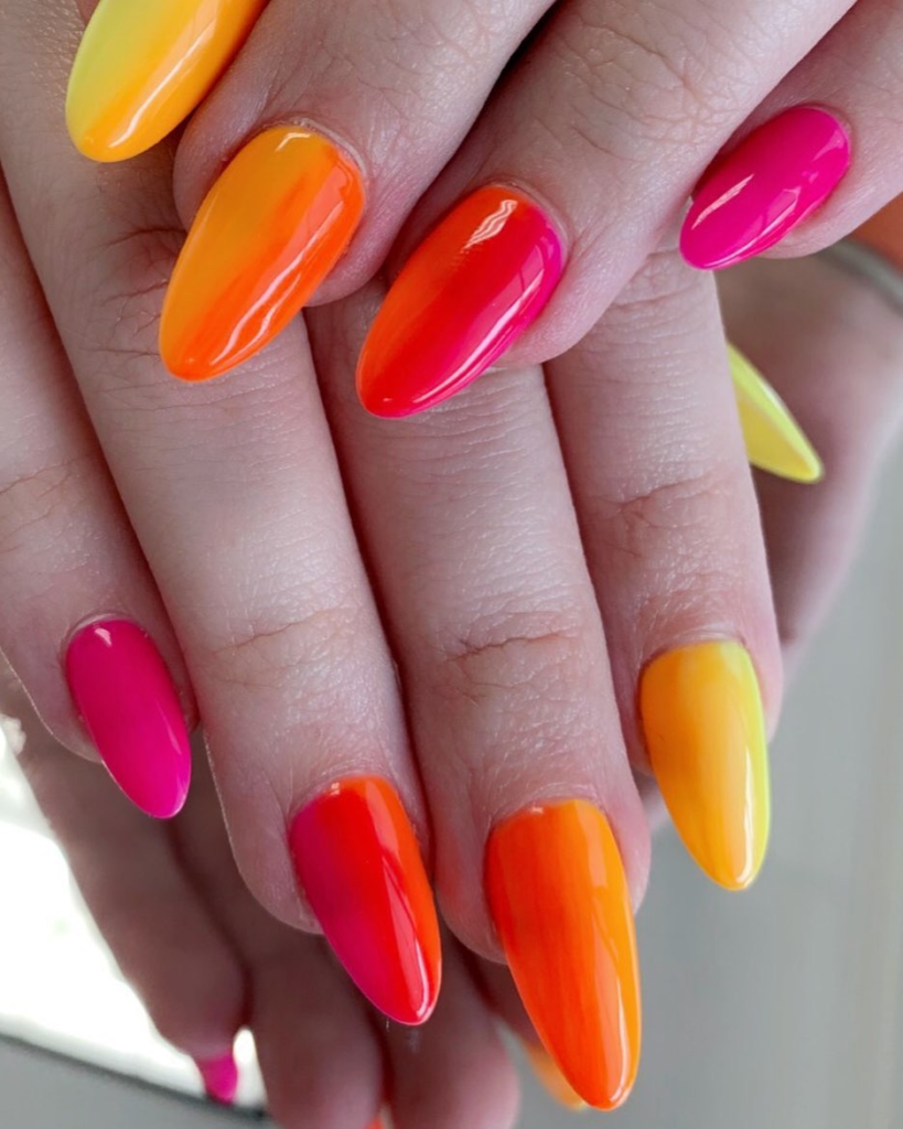 bright fake nails