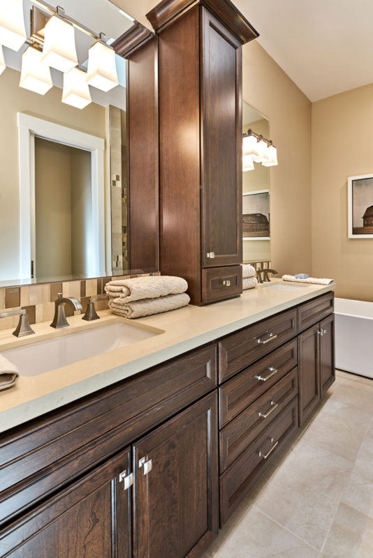 brown bathroom vanity