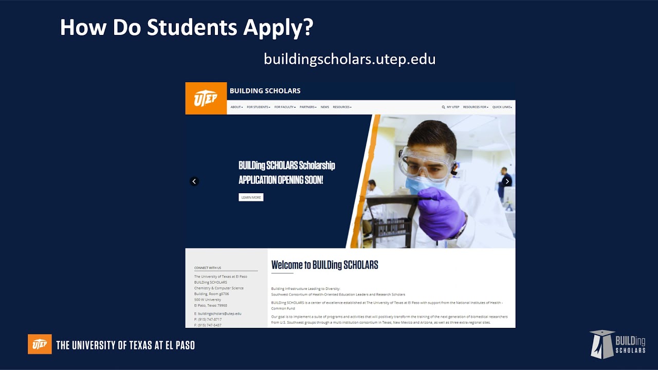 building scholars scholarship utep