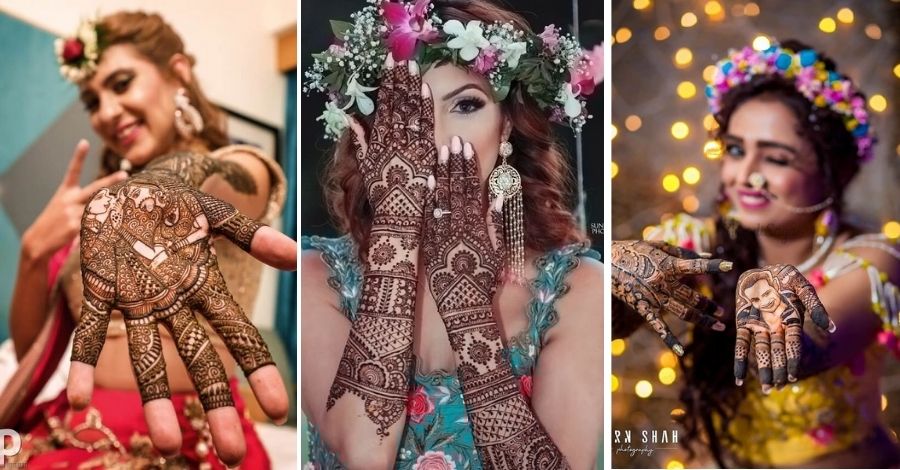 mehndi pose bride