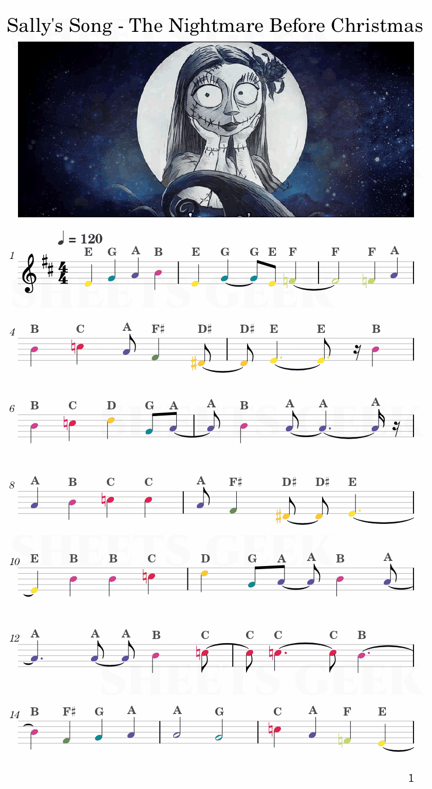 sallys song chords