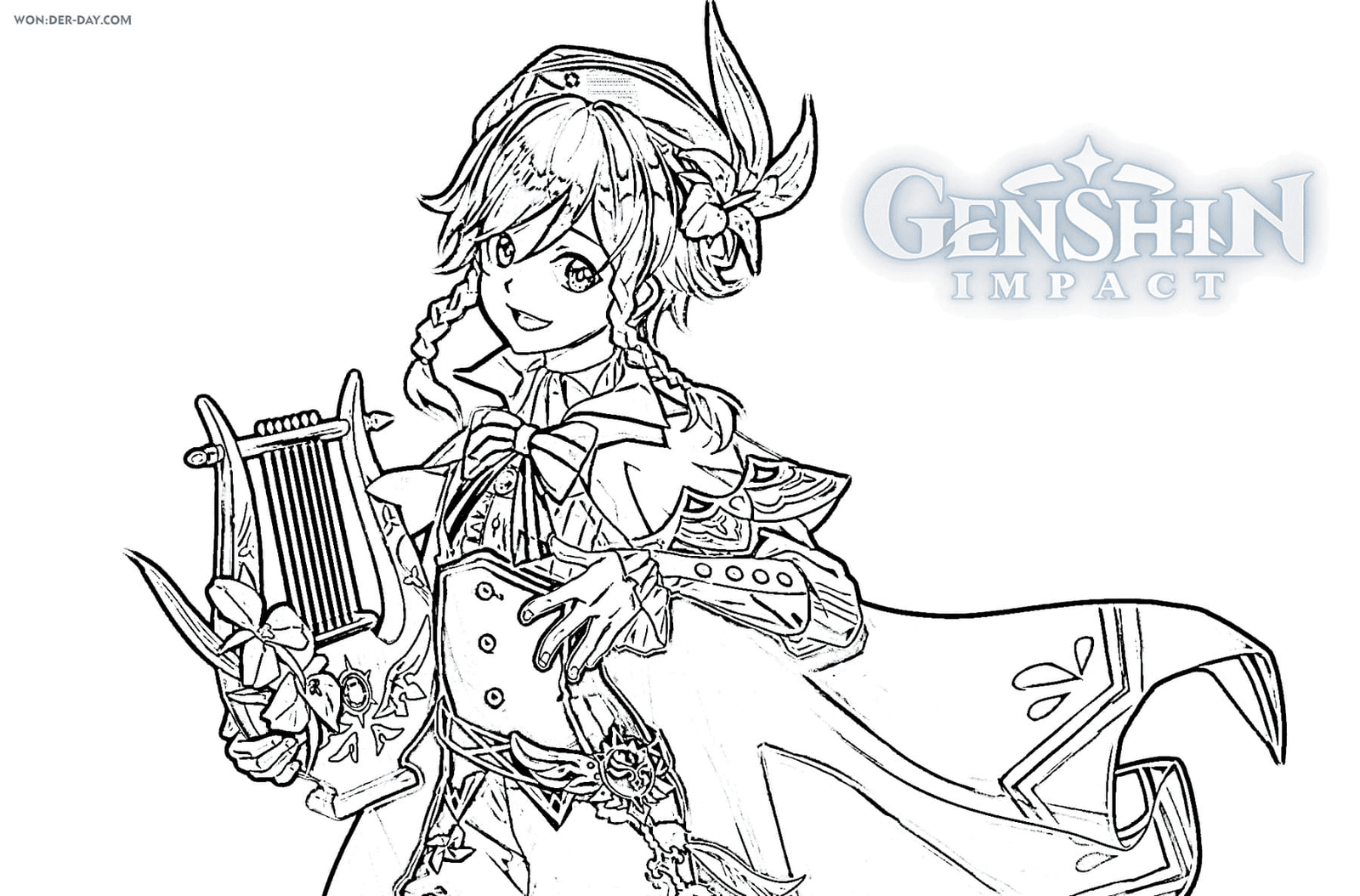 genshin impact colouring pages