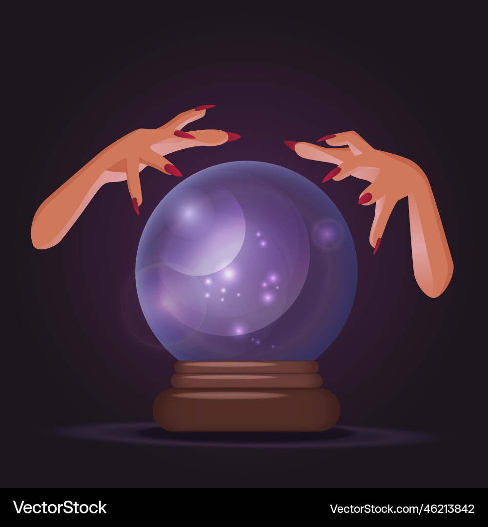 hands holding a crystal ball