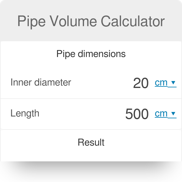 volume of pipe calculator