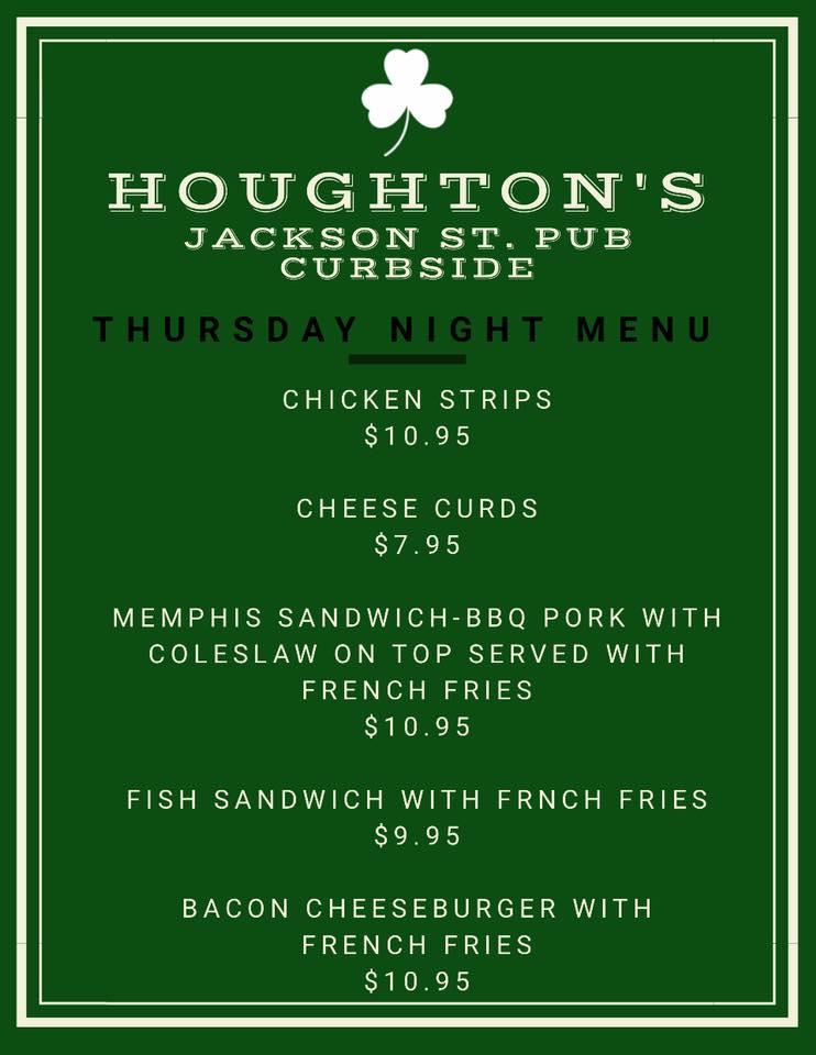 houghtons jackson street pub menu