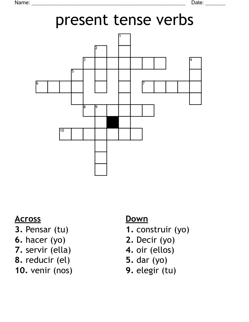 the present crossword clue