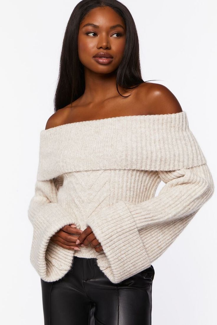 off the shoulder sweater fold over