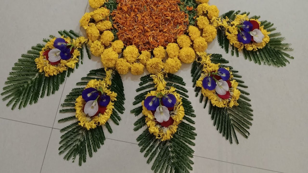 krishna flower rangoli