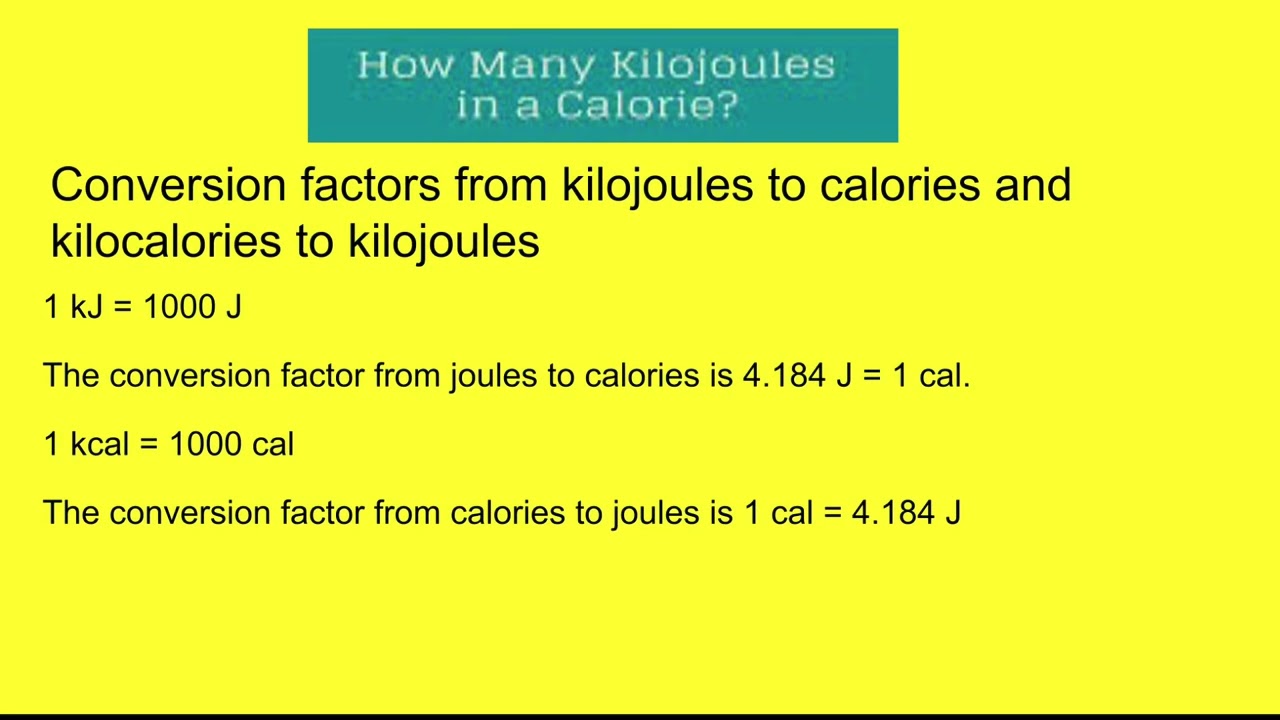 convert kilojoules to calories