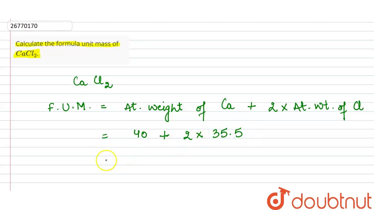 calculate the formula unit mass of cacl2