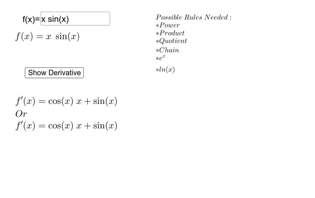 calculator differentiation