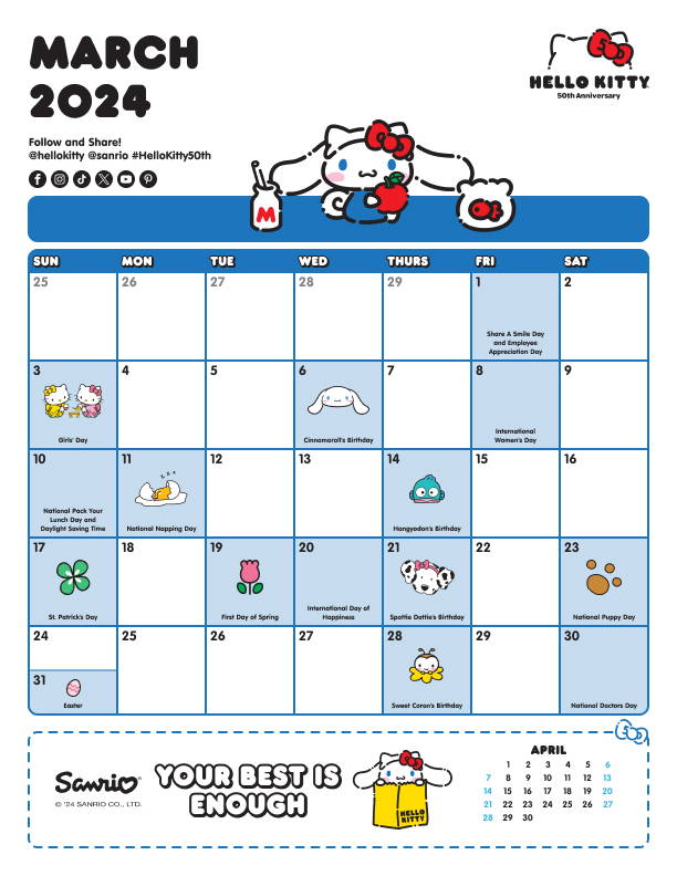 calendar 2023 sanrio