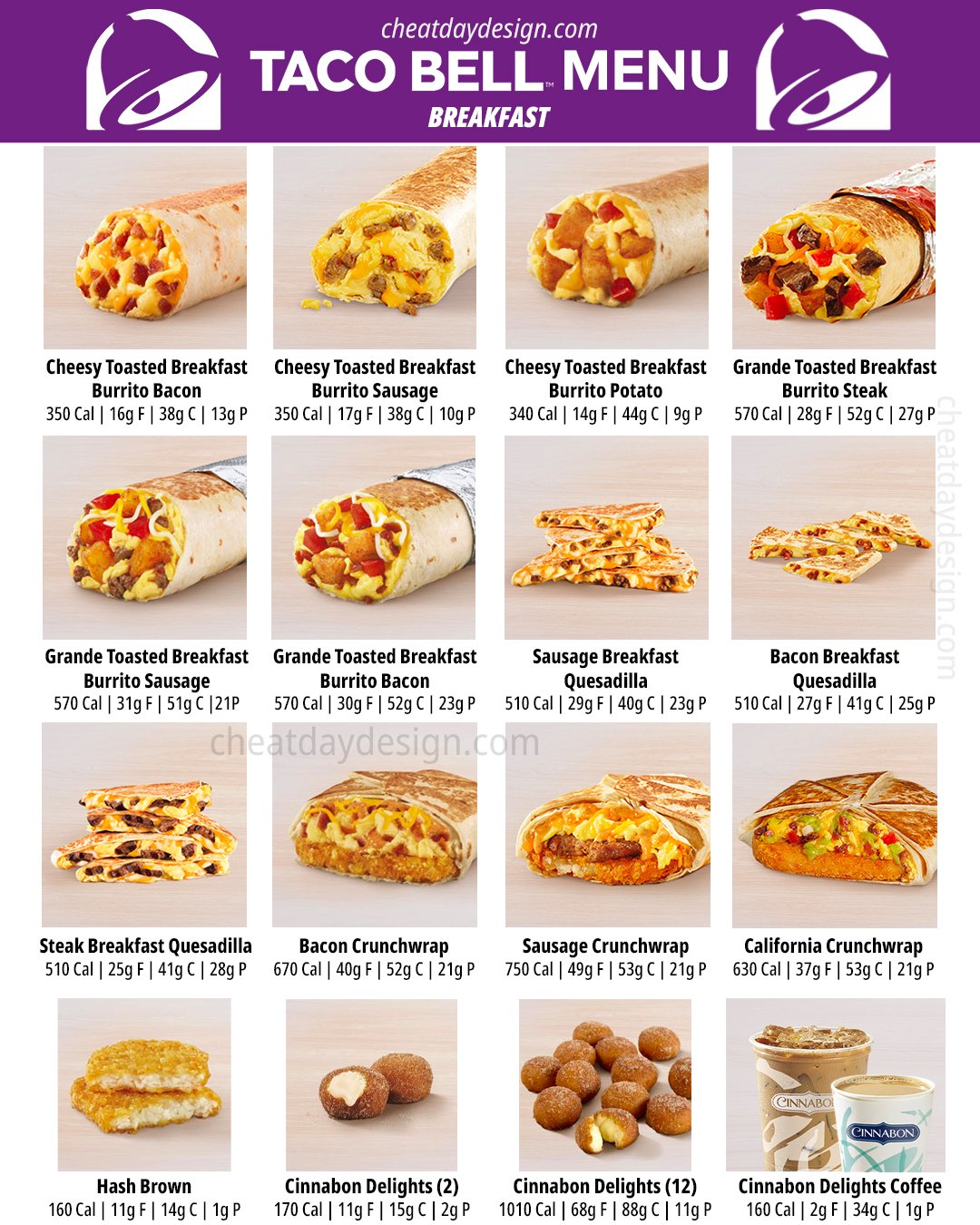 calorie count taco bell