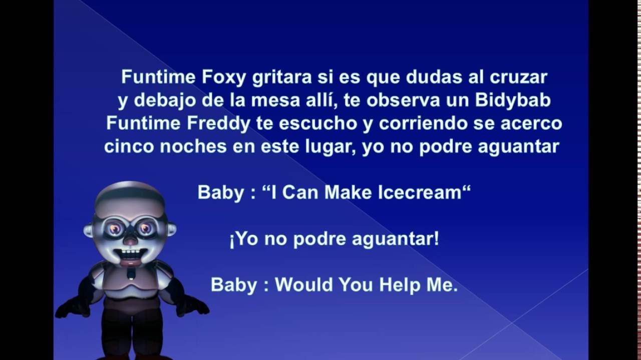 cancion de fnaf letra