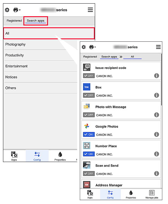 canon inkjet cloud printing center app