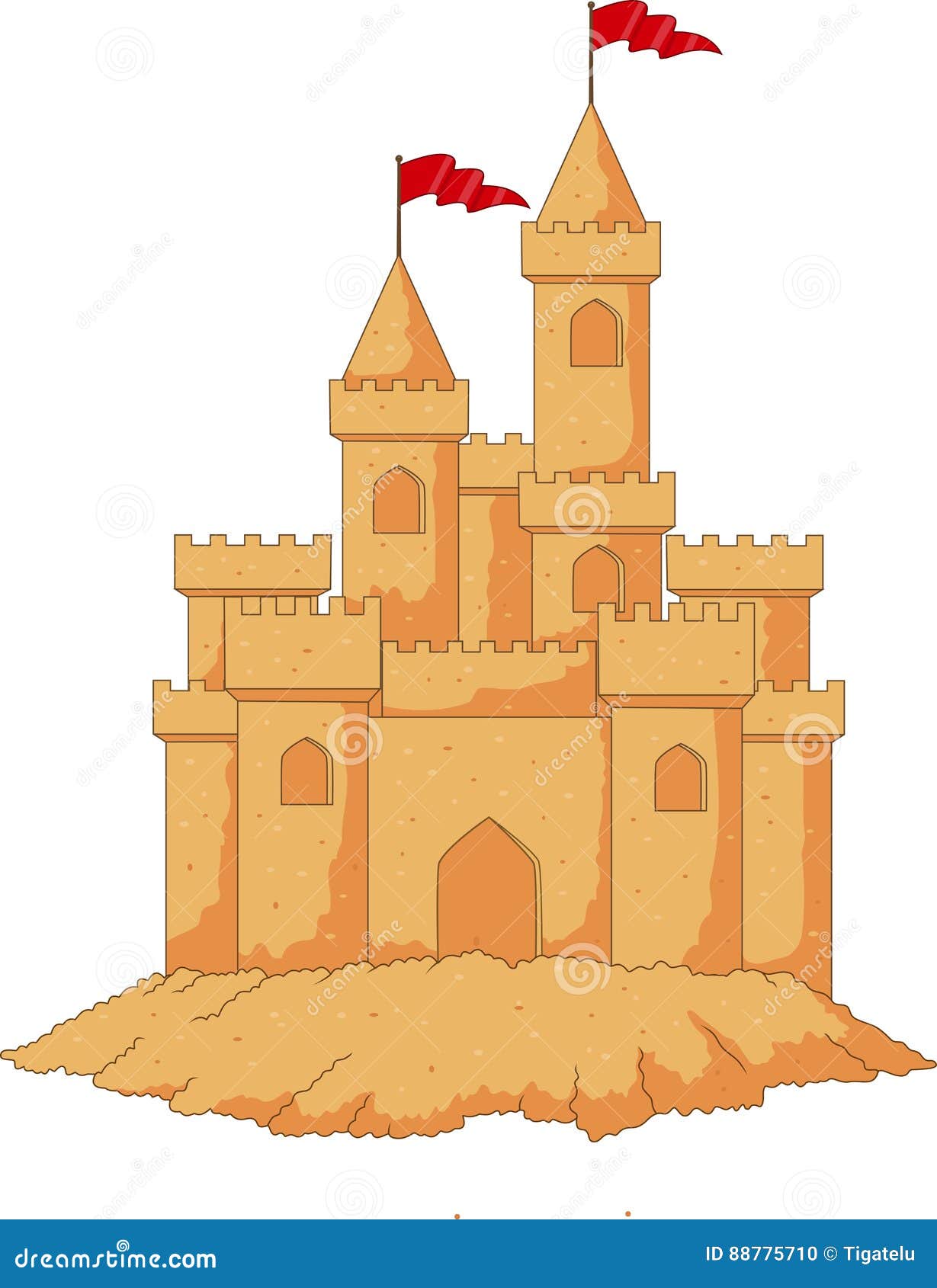 cartoon sand castle