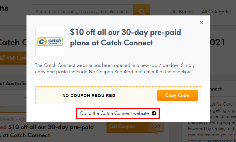 catch connect coupon code