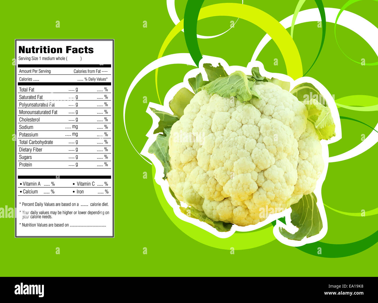 cauliflower nutrition facts 100g