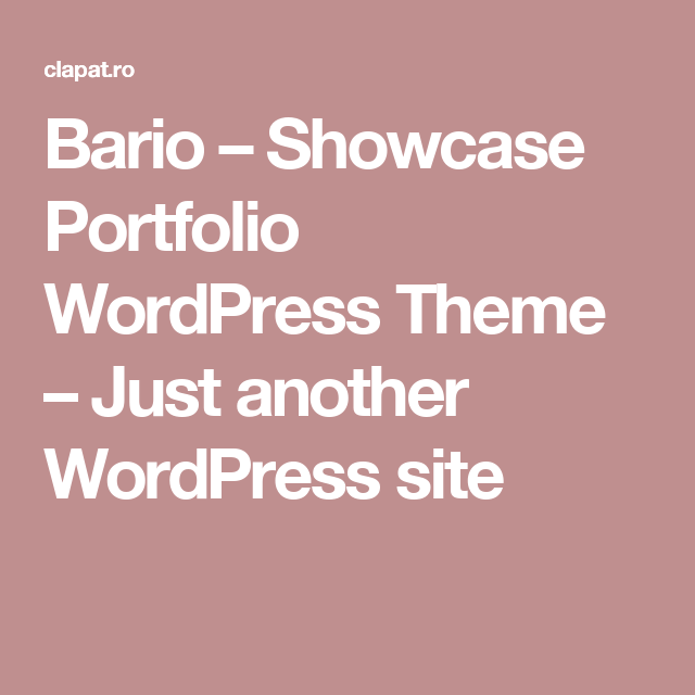 bario showcase portfolio wordpress theme