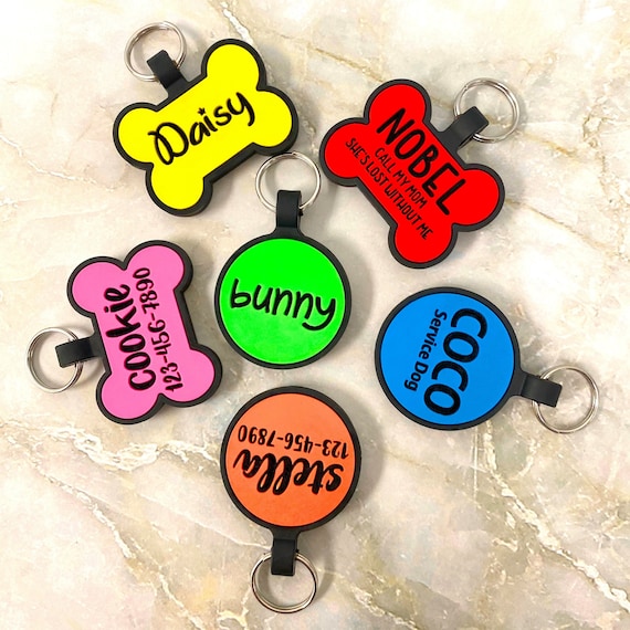 plastic dog name tags