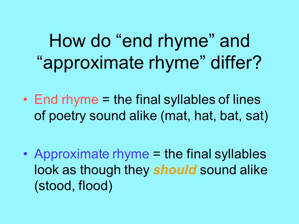 approximate rhyme definition