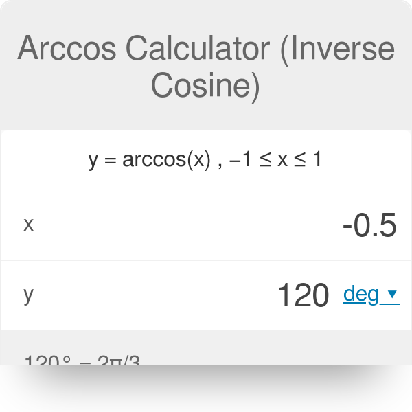 arccos calculator