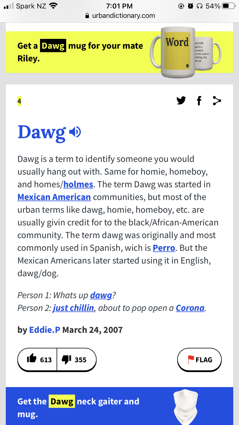 dawg significado en español