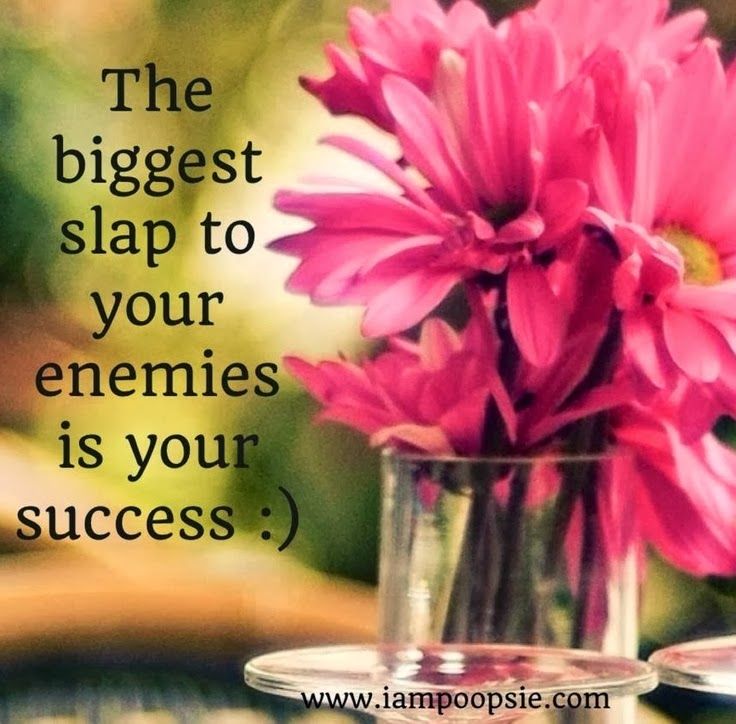 the biggest slap to your enemies is your success