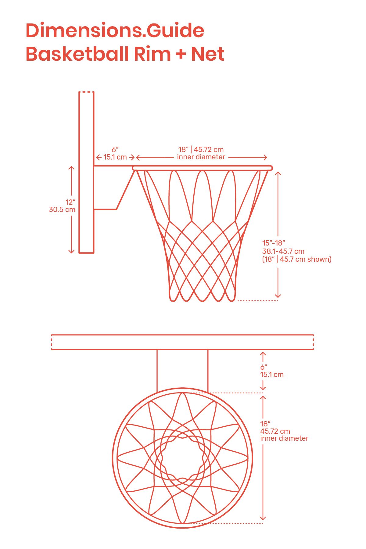 basketball ring measurement