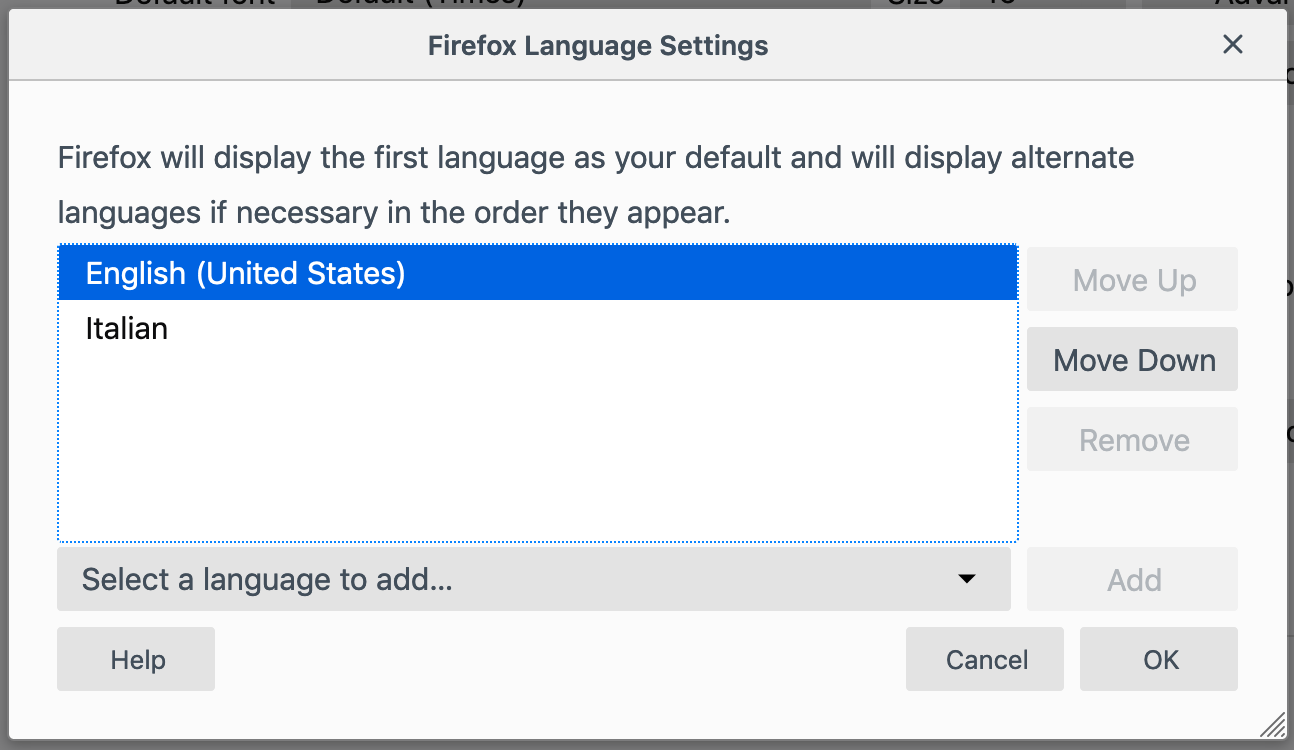 change firefox interface language