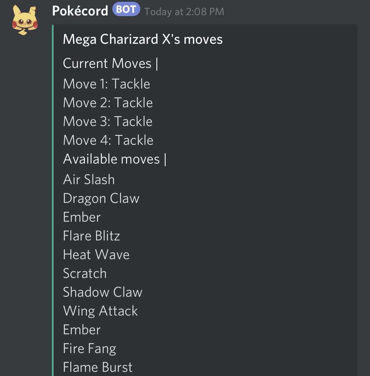 charizard x moveset