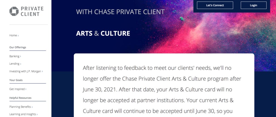 chase private client benefits museum