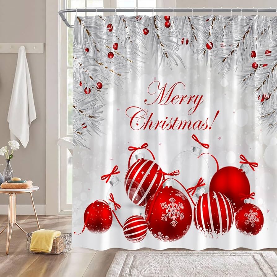 cheap christmas shower curtains