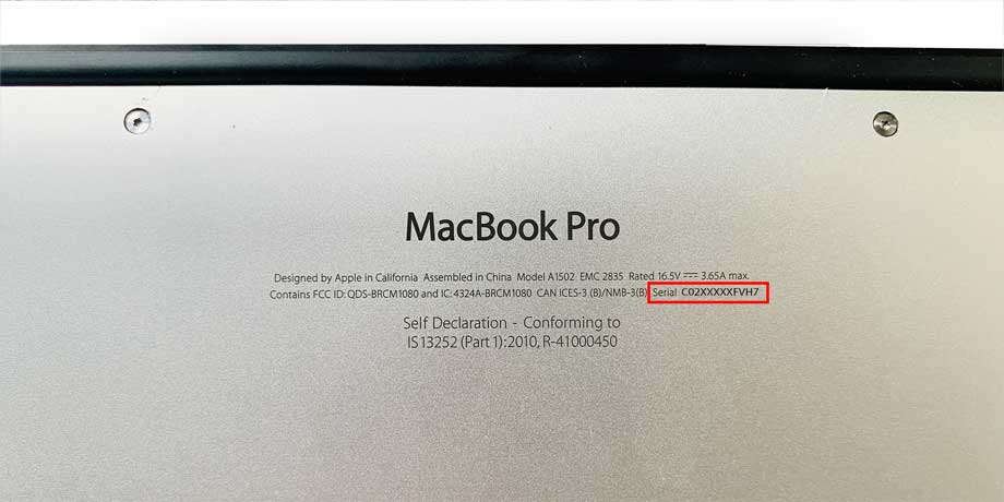 check macbook serial number