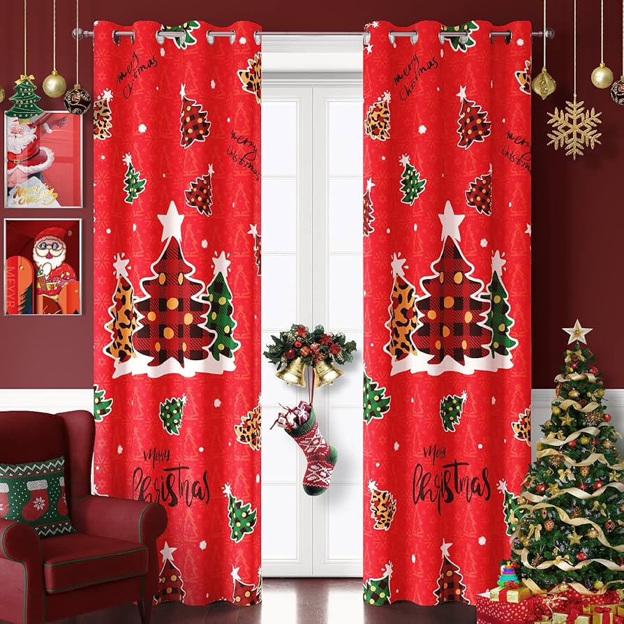 christmas curtain panels