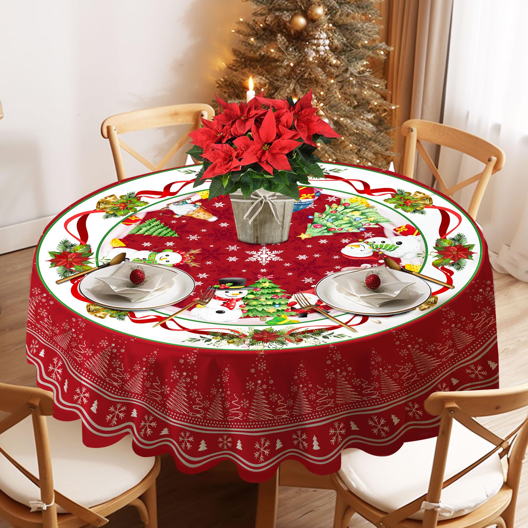 christmas round table cover