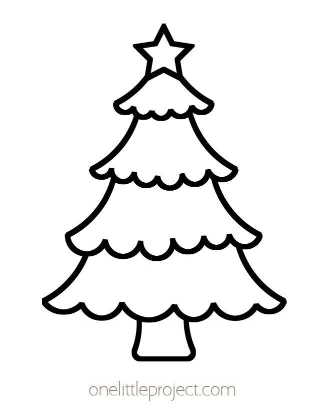 christmas tree drawing outline